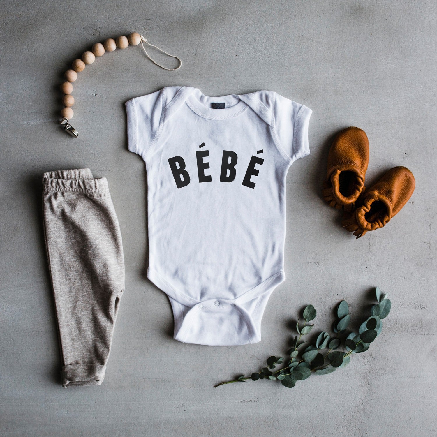 Bebe Cream Baby Onesie by Gladfolk Made Modern Handmade