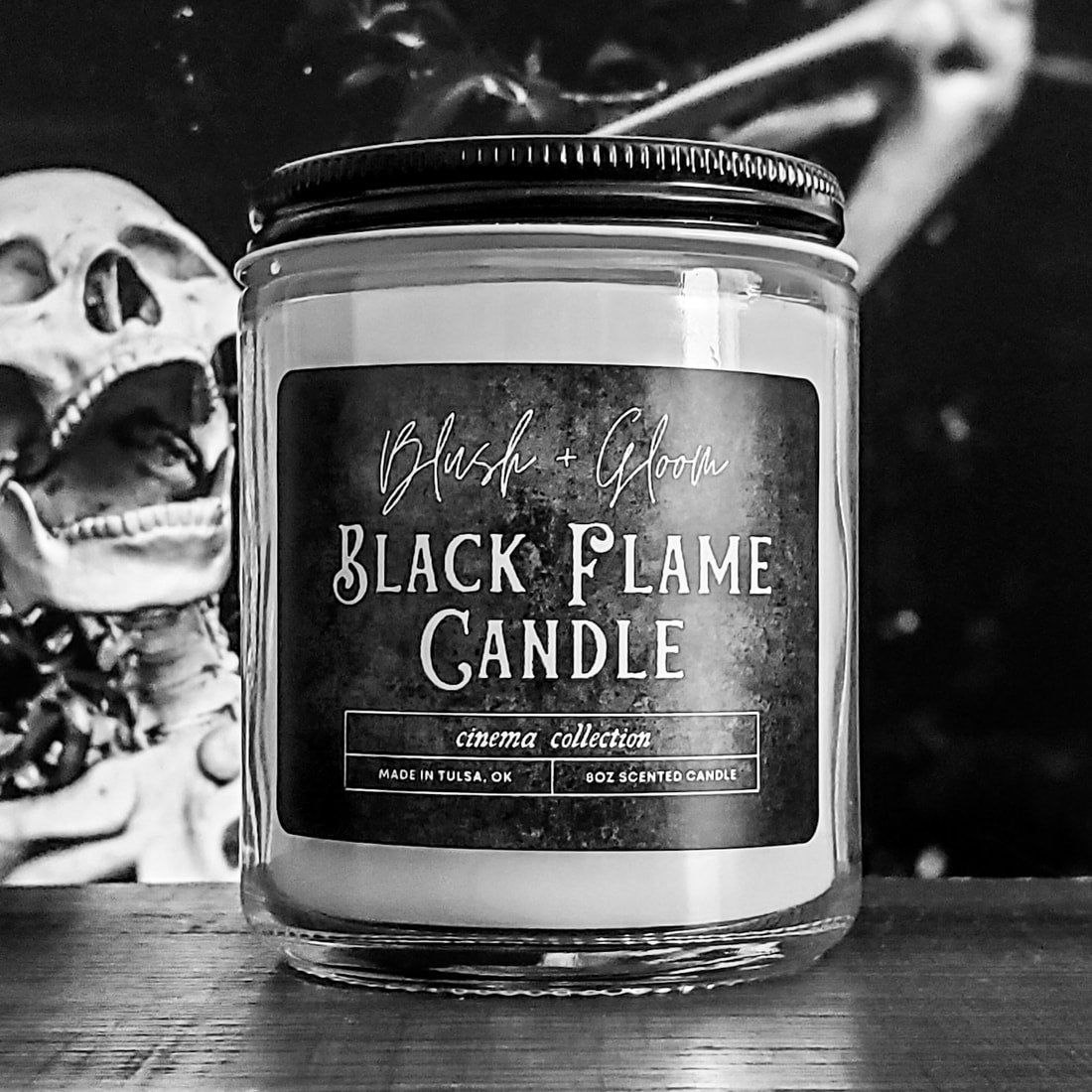 Black Flame Sandalwood & Cardamom Candle by Blush & Gloom Made