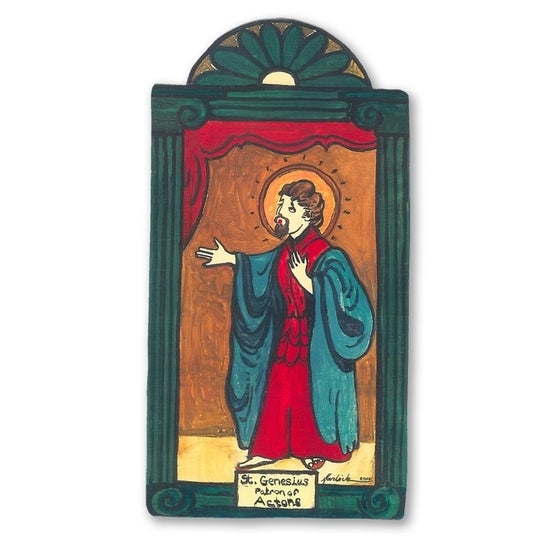 St. Genesius Patron Saint of Actors Retablo by Lynn Garlick