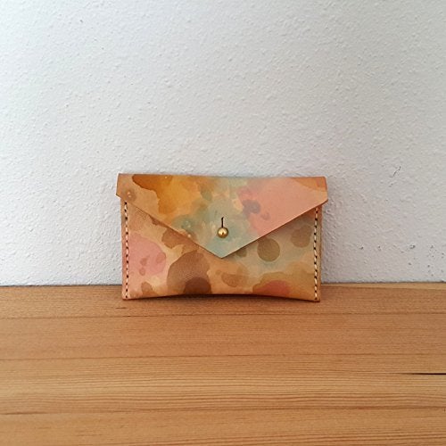 Large Watercolor Leather Envelope Clutch by Chloe Derderian