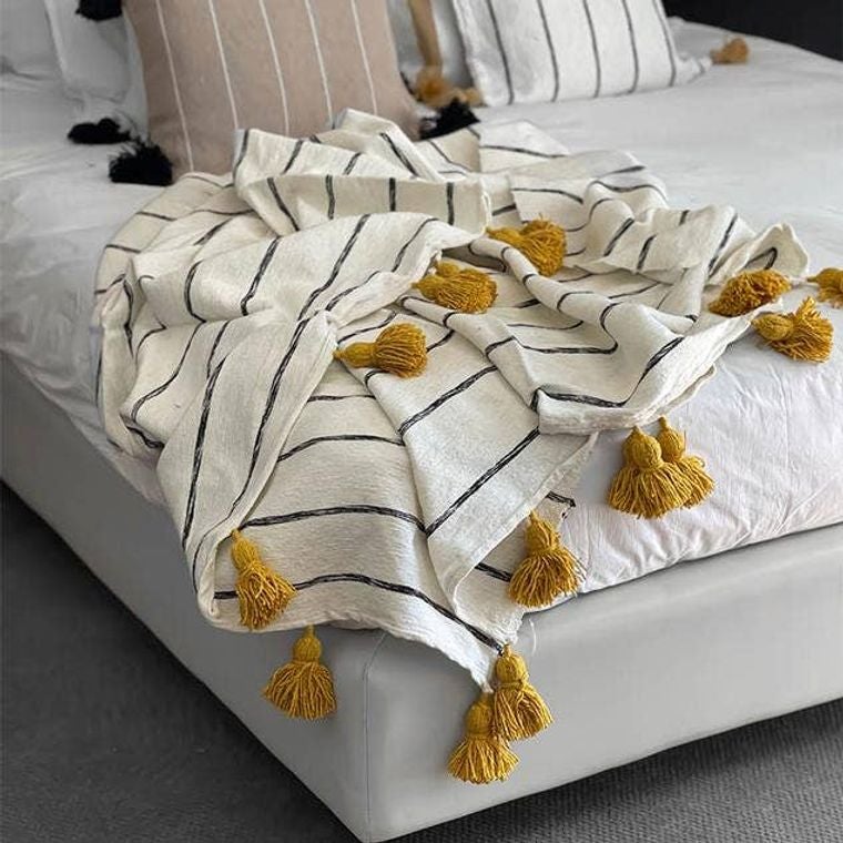 Ochre throw blanket deals