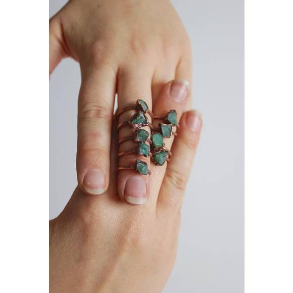 Copper sales emerald ring