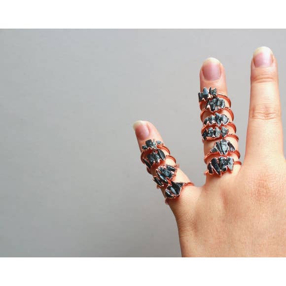 Pure obsidian ring shop