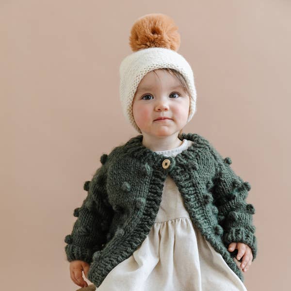 Green popcorn sweater top