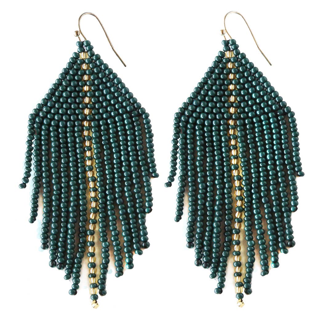Handmade leather and turquoise coloured beaded earrings. – Living Horse  Tails Jewellery by Monika