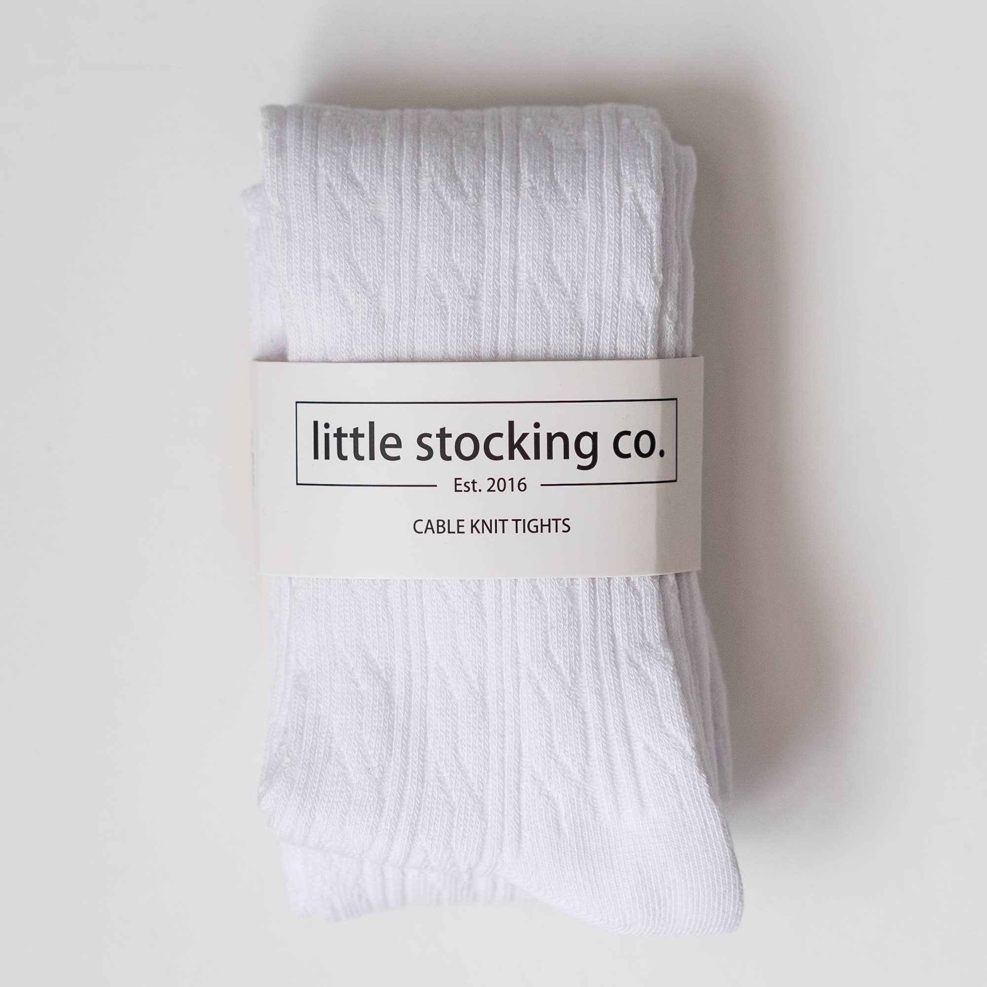 White Cable Knit Tights by Little Stocking Co