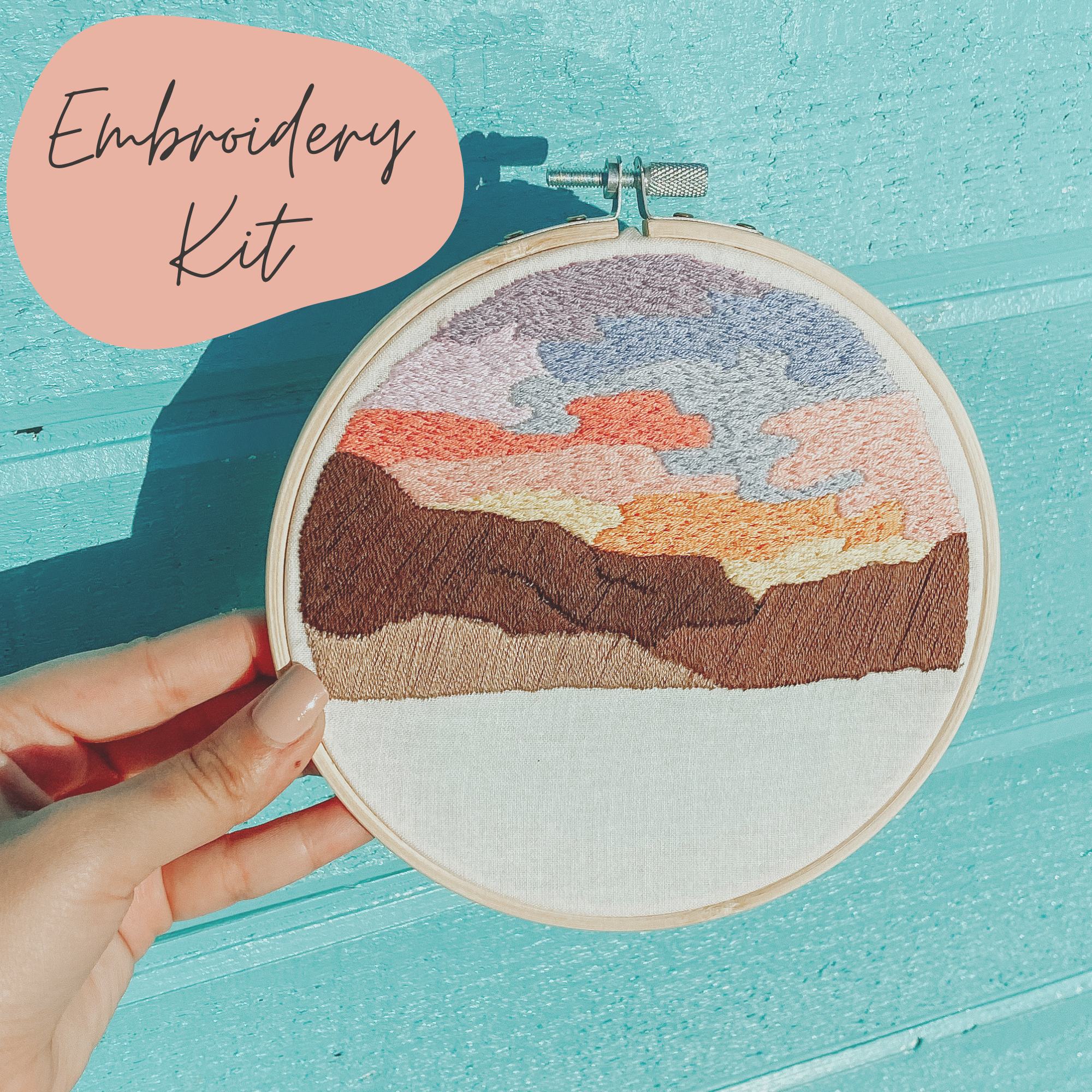 Desert Sunset Beginner Embroidery DIY Kit by Sunday Mornings Shop
