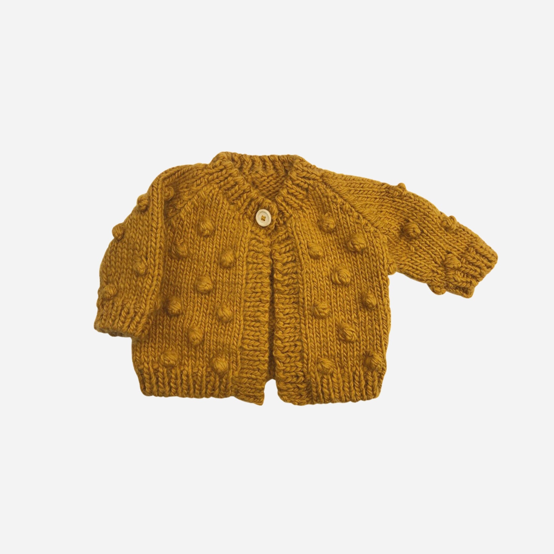 Mustard Yellow Knit Popcorn Sweater by The Blueberry Hill Made