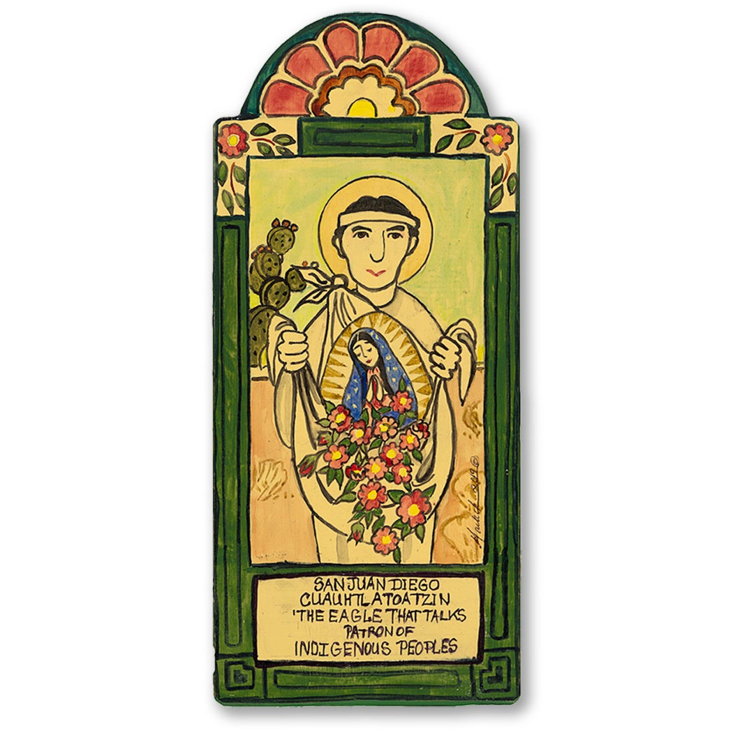 San Juan Diego Cuauhtlatoatzin Retablo by Lynn Garlick Retablos | Made ...